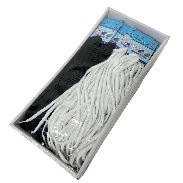 48" Round Shoe Laces [Black & White] image