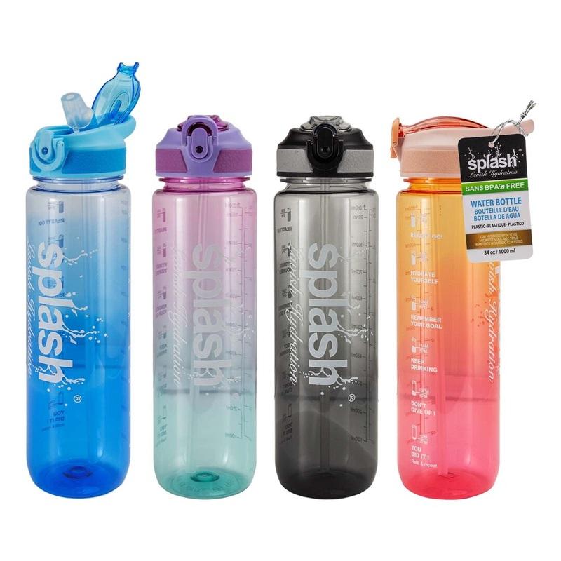 Splash Plastic Sport Bottle 34oz [Flip Straw] image
