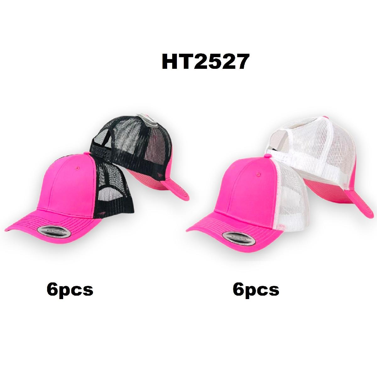 100% Cotton Front/Snap Back Trucker Hat [Pink/Black Pink/White]