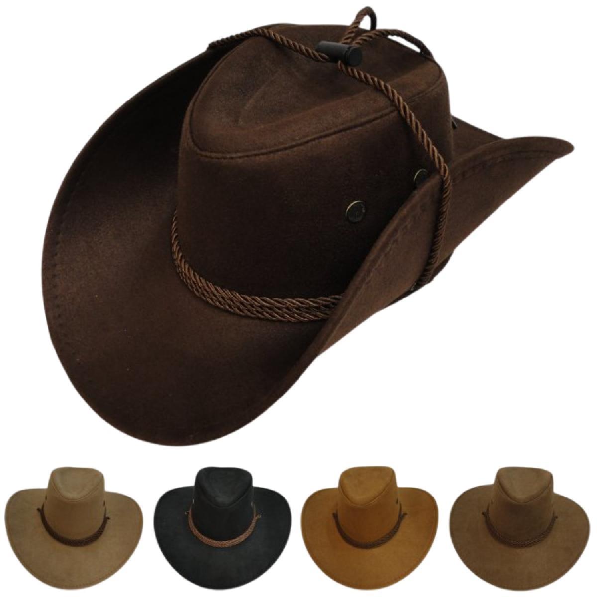Suede-Like Cowboy Hat [Rope Hat Band] image