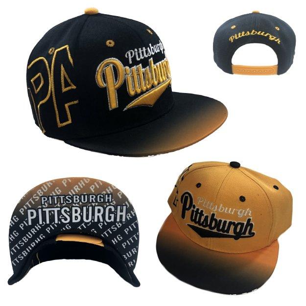 Snap Back Flat Bill-PITTSBURGH [Fade Top/Printed Bottom Bill] image