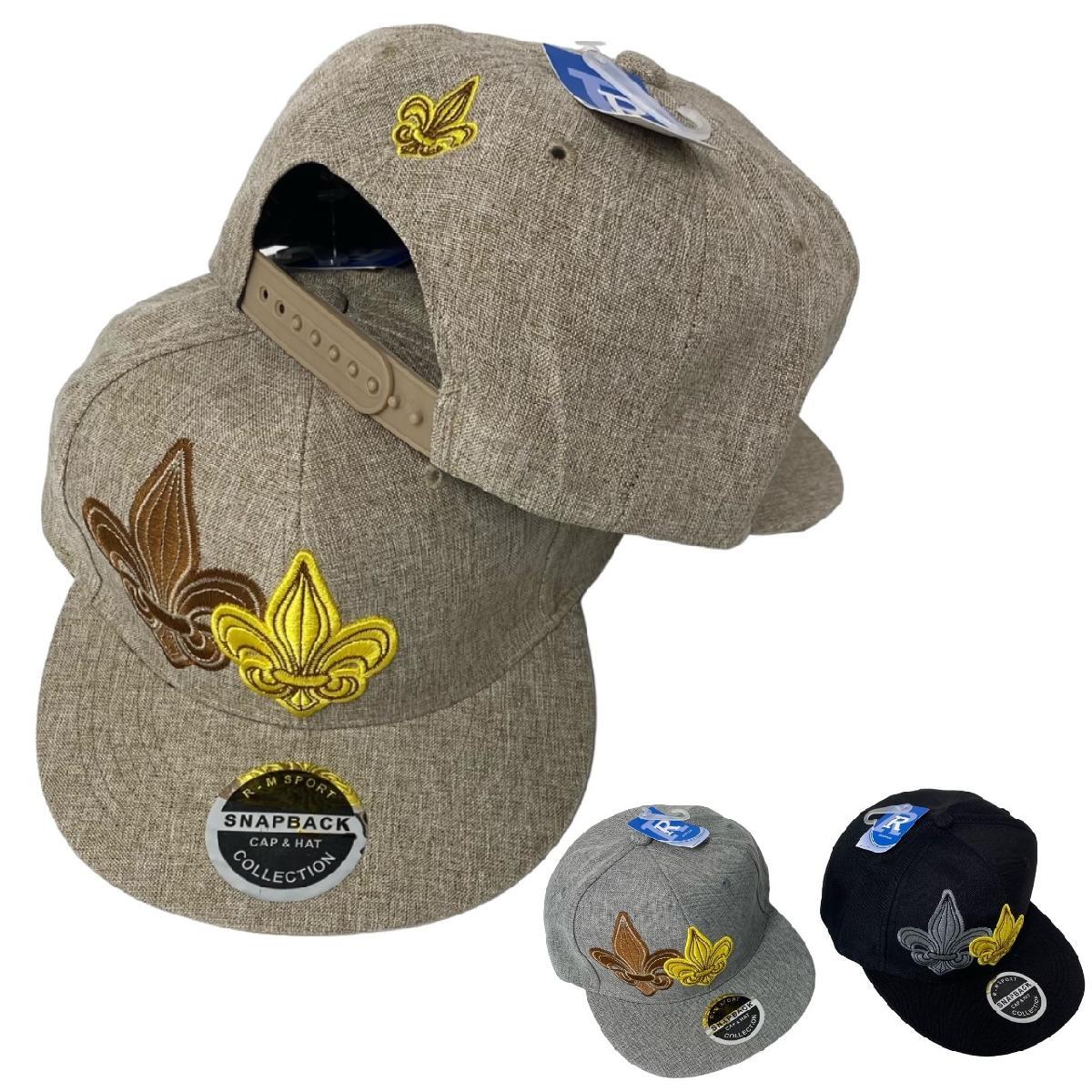 Snap Back Flat Bill Tweed Hat [Fleur de Lis] image
