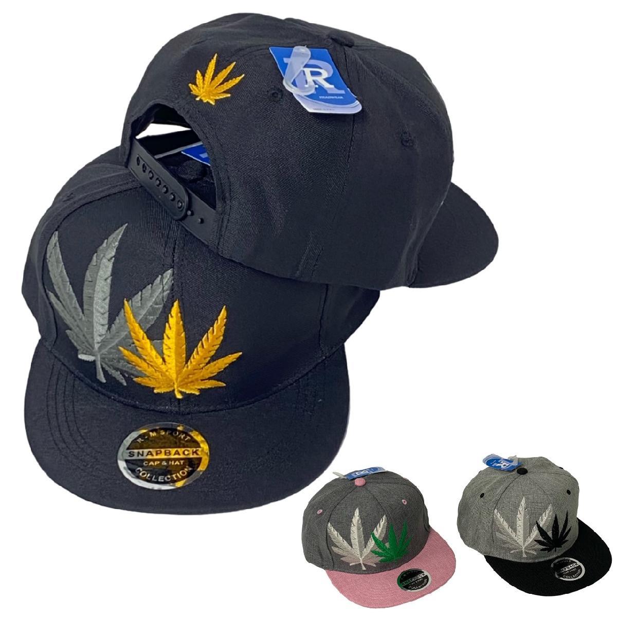 Snap Back Flat Bill Tweed Hat [Double Leaves] image