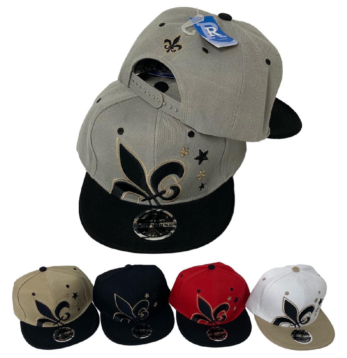 Snap Back Flat Bill Hat [Fleur De Lis/Stars] image