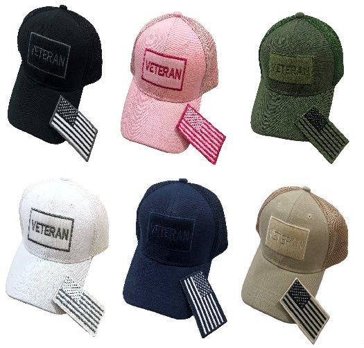Detachable Patch Hat/Flag Solid Color [VETERAN] Soft Mesh Back image