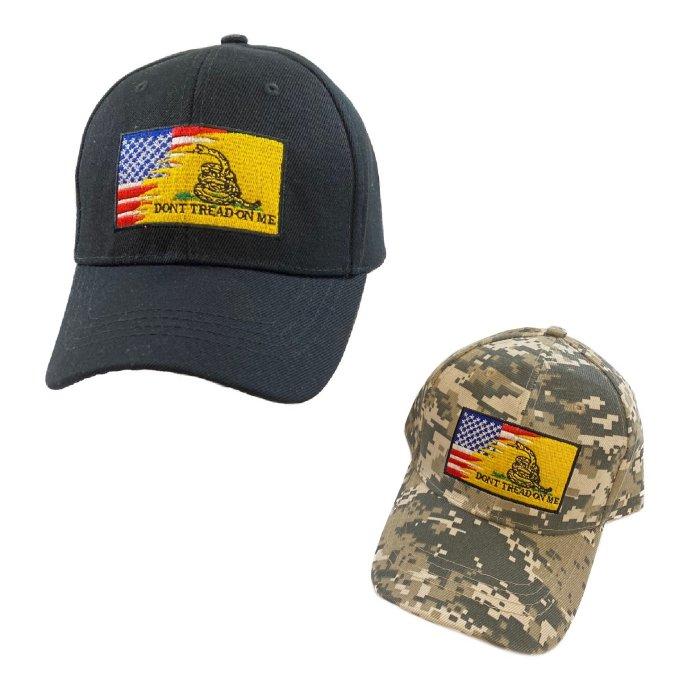 DON'T TREAD ON ME with American Flag Ball Cap image