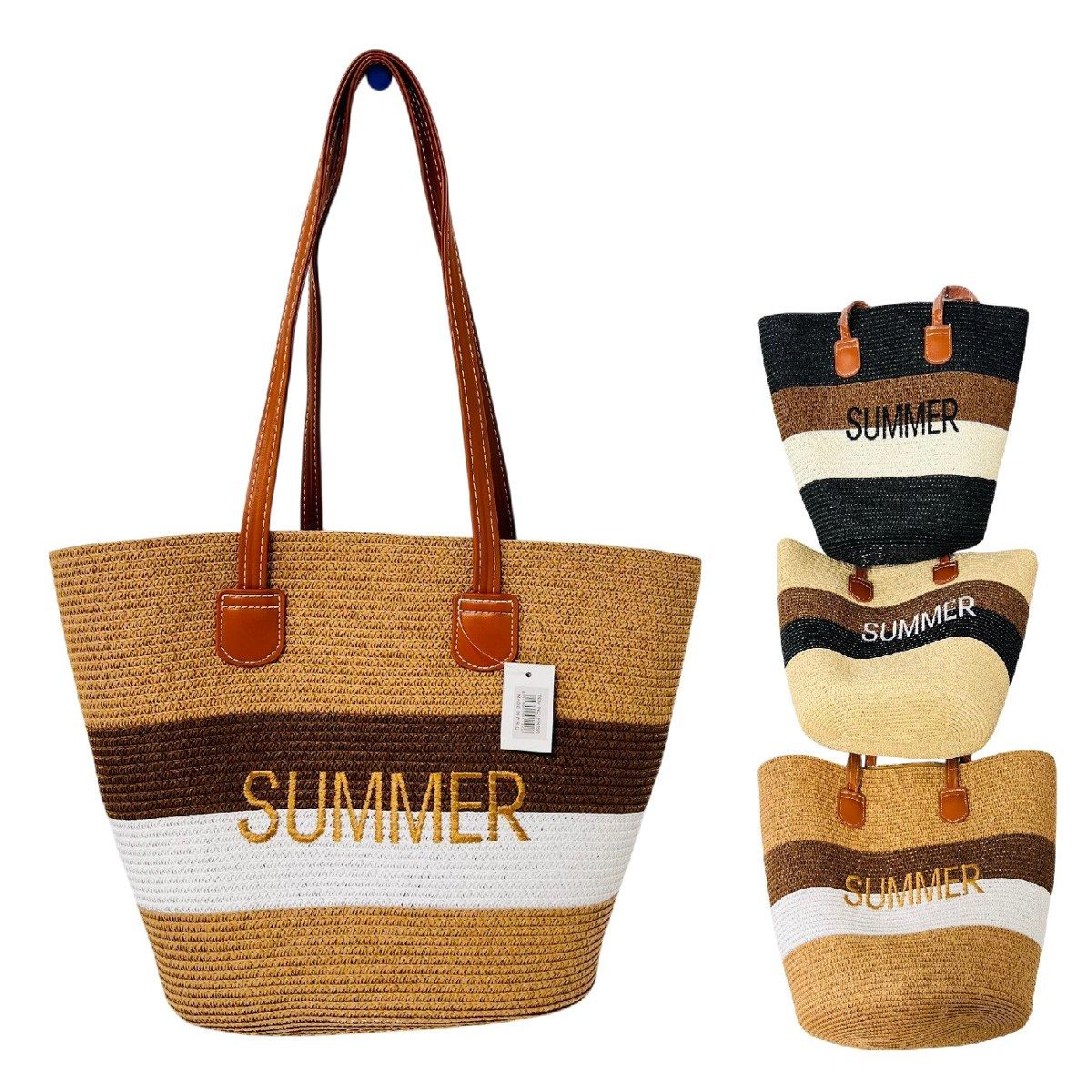 Ladies Woven Tote [Triple Tone] SUMMER