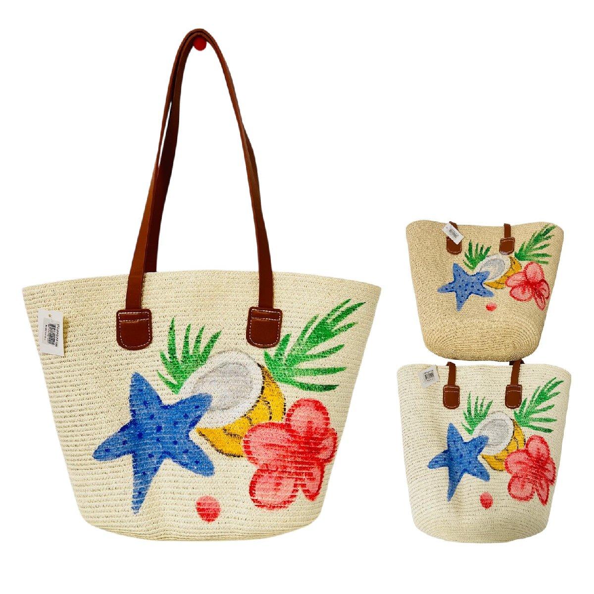 Ladies Woven Tote [Painted Beach Design]