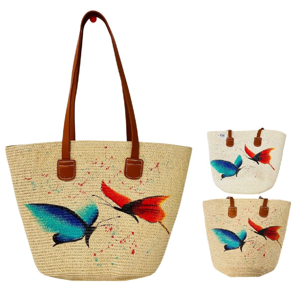 Ladies Woven Tote [Painted Butterfly]