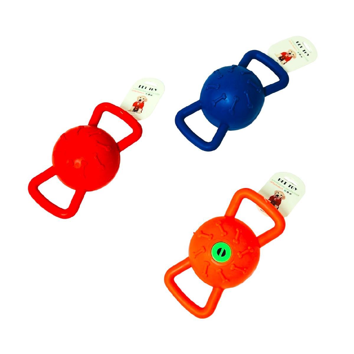 Double Handle Rubber Squeaker Toy [7"x3.8"]