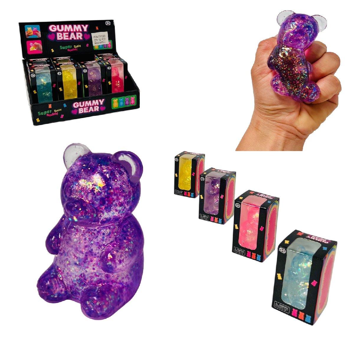 3" Gummy Bear Gel Squish Toy [Glitter]