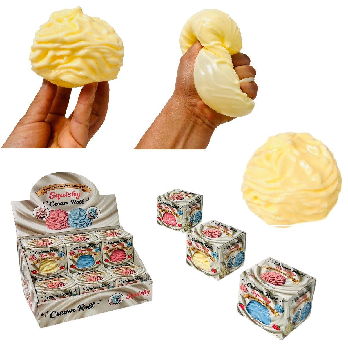 3.25" Cream Roll Gummy Gel Squish Toy-Vaseline Filled image