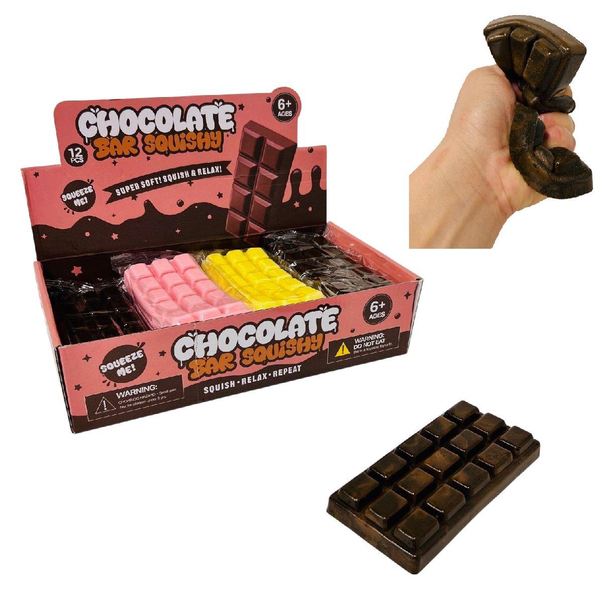 6"x2.75" Slow Rise Squishy Chocolate Bar [Pink/Yellow/Brown] image