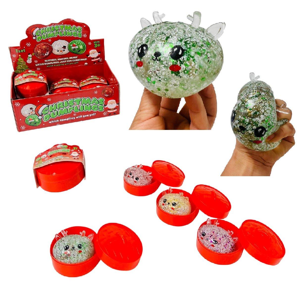 3" Sugar Gel Squeeze Dumpling with Steamer [Glitter Reindeer] image
