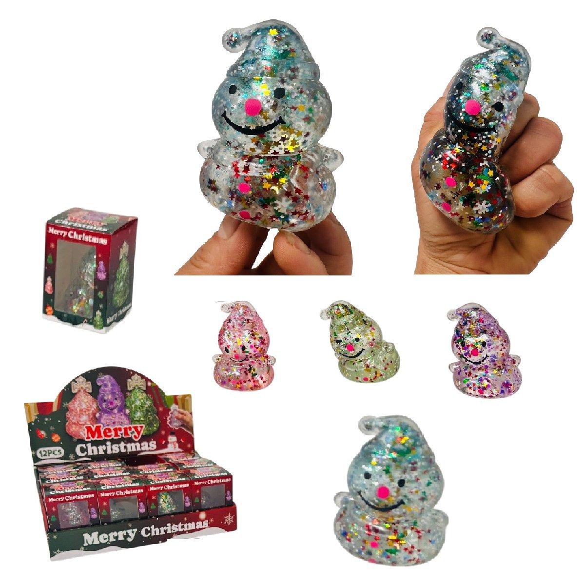 3" Sugar Gel Squeeze Squishy [Glitter Snowman]