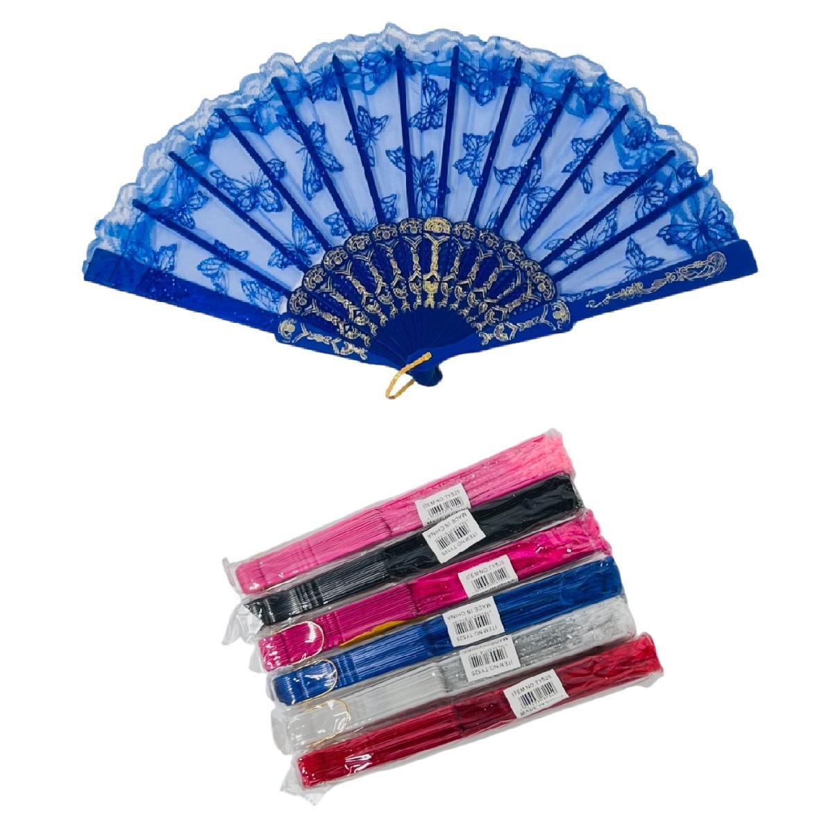 Folding Fan with Lace [Glitter Butterflies] image