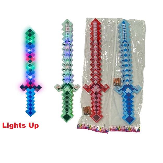 24.5" Light & Sound Pixelated Sword [Clear]