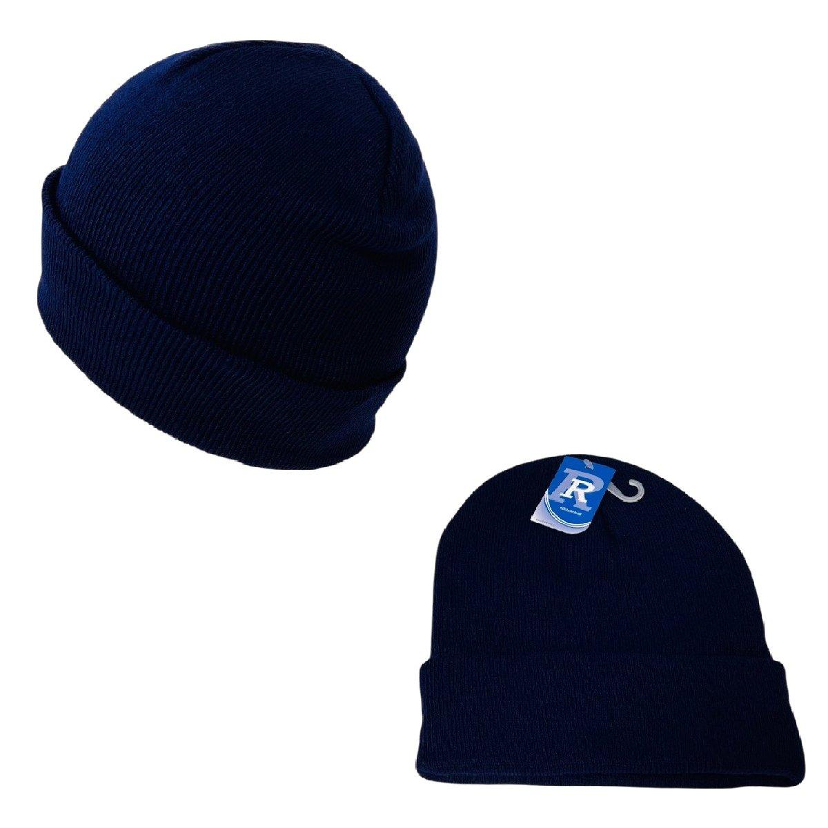 Knitted Cuffed Winter Hat [Solid Navy] image