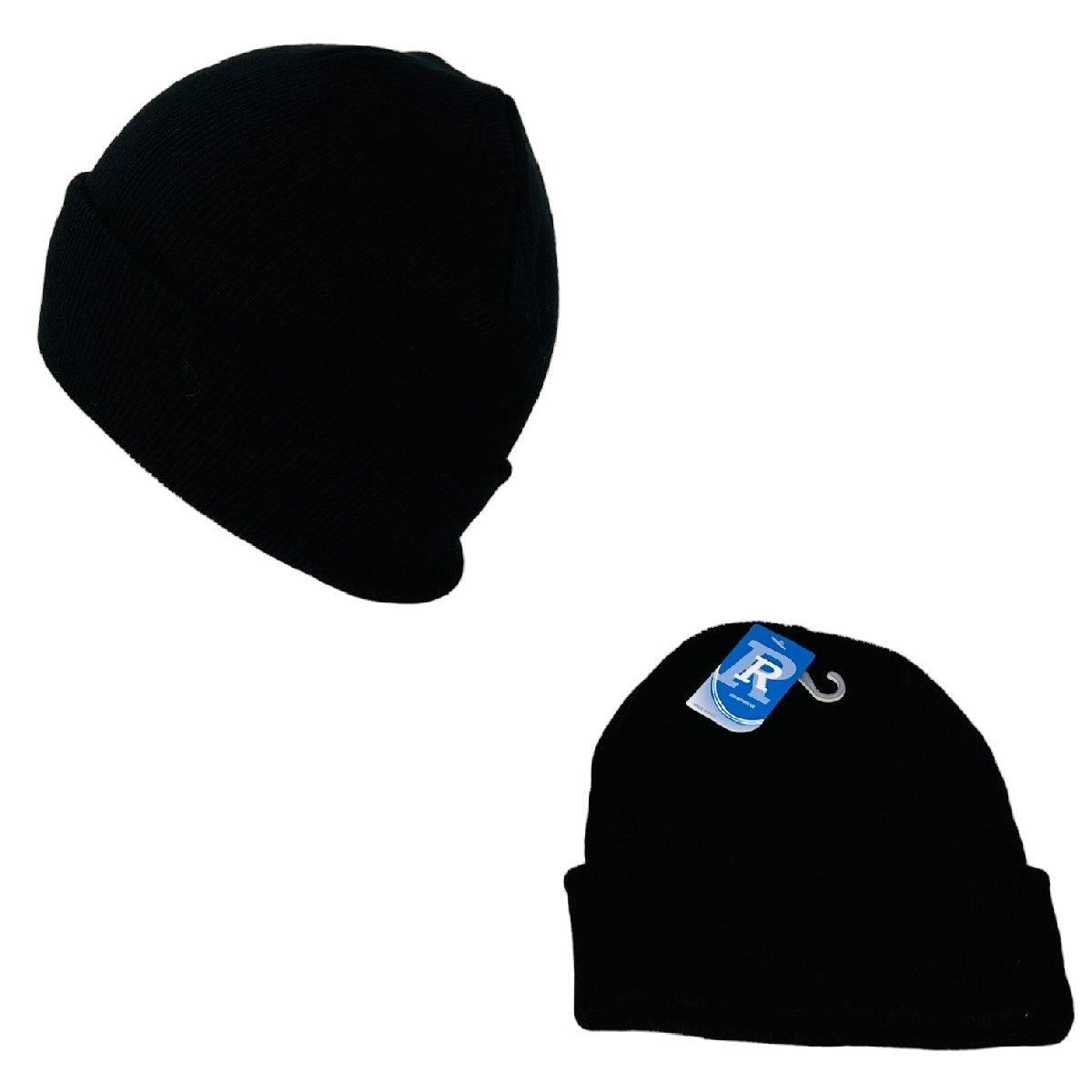 Knitted Cuffed Stocking Cap [Black Only] 60g image