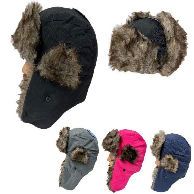 Aviator Hat with Fur Trim [Solid] image