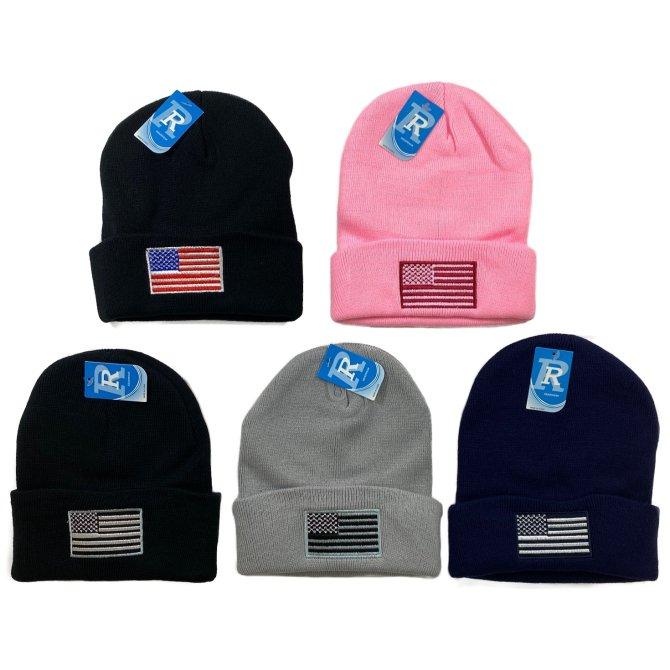 Embroidered Knitted Cuff Hat [Flag] image