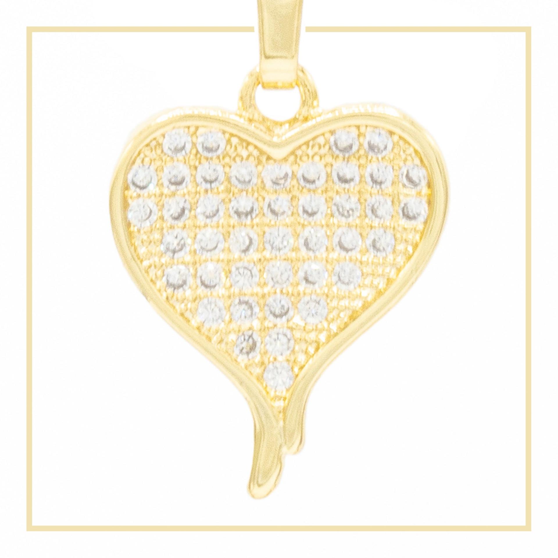 Heart 3 Cubic Zirconia 14K Gold Filled Pendant image