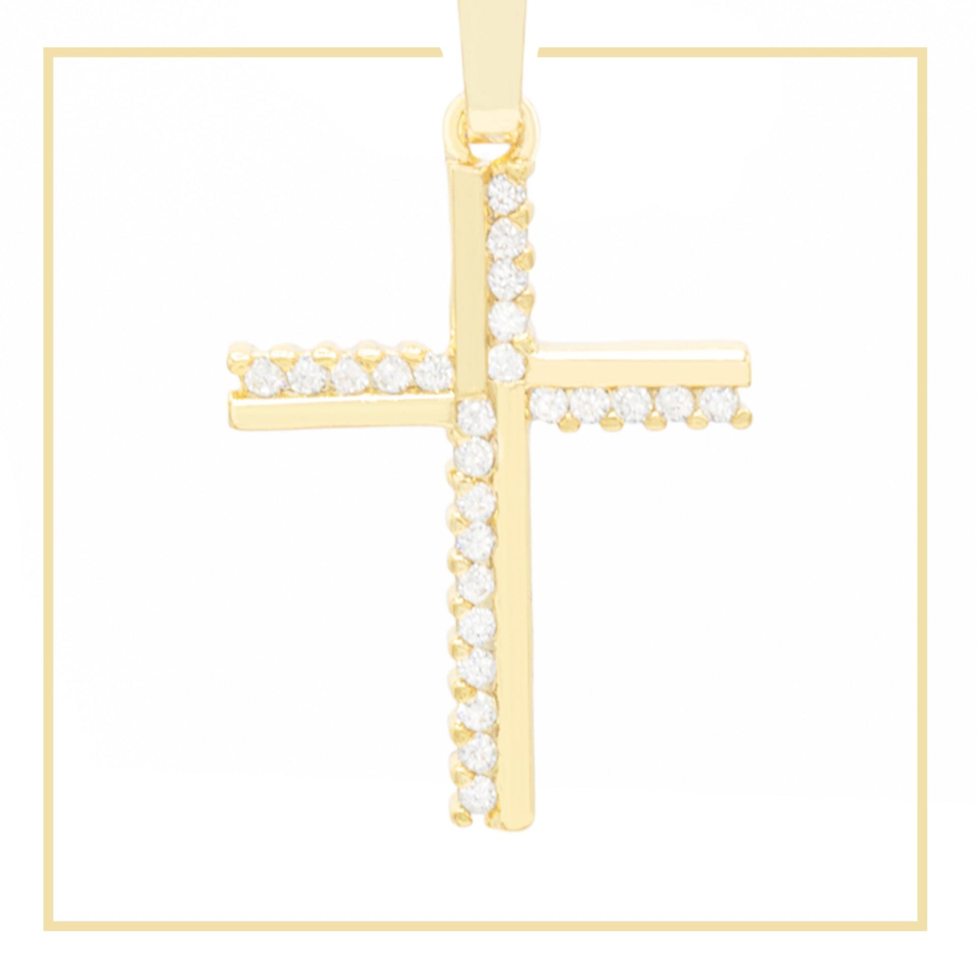 Cross 6 Cubic Zirconia 14K Gold Filled Pendant image
