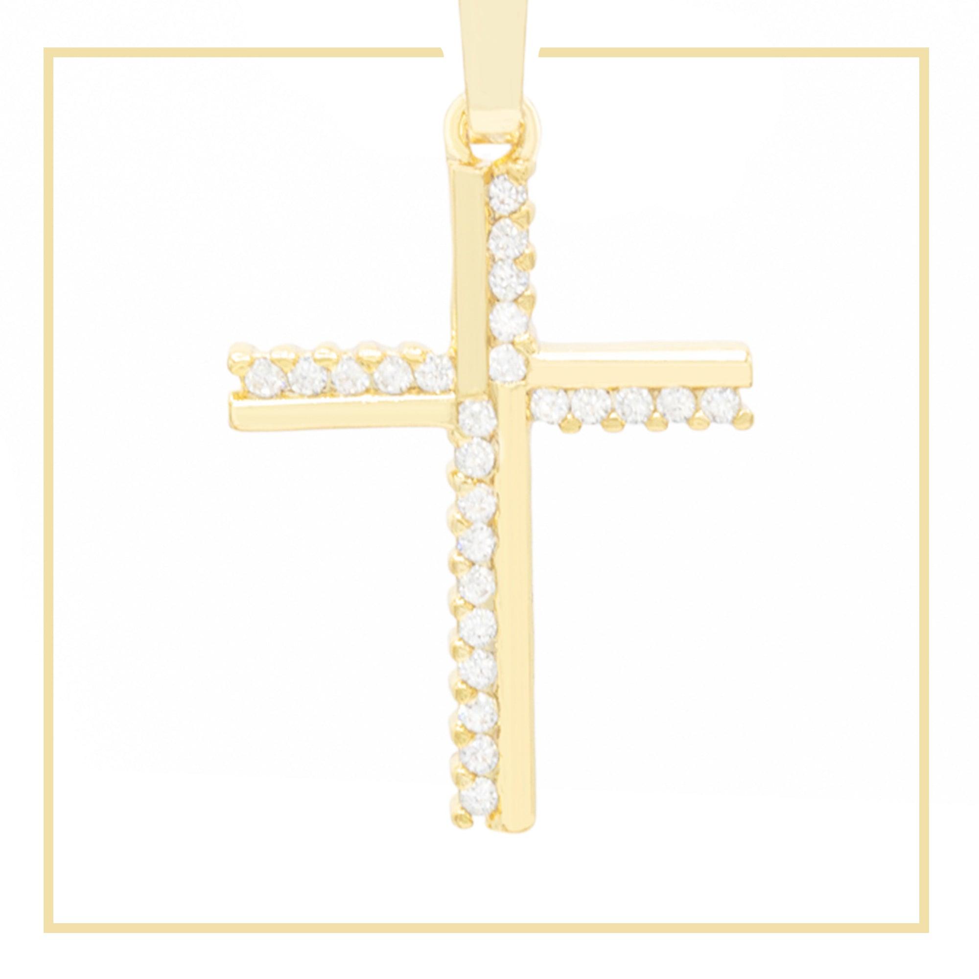 Cross 6 Cubic Zirconia 14K Gold Filled Pendant image