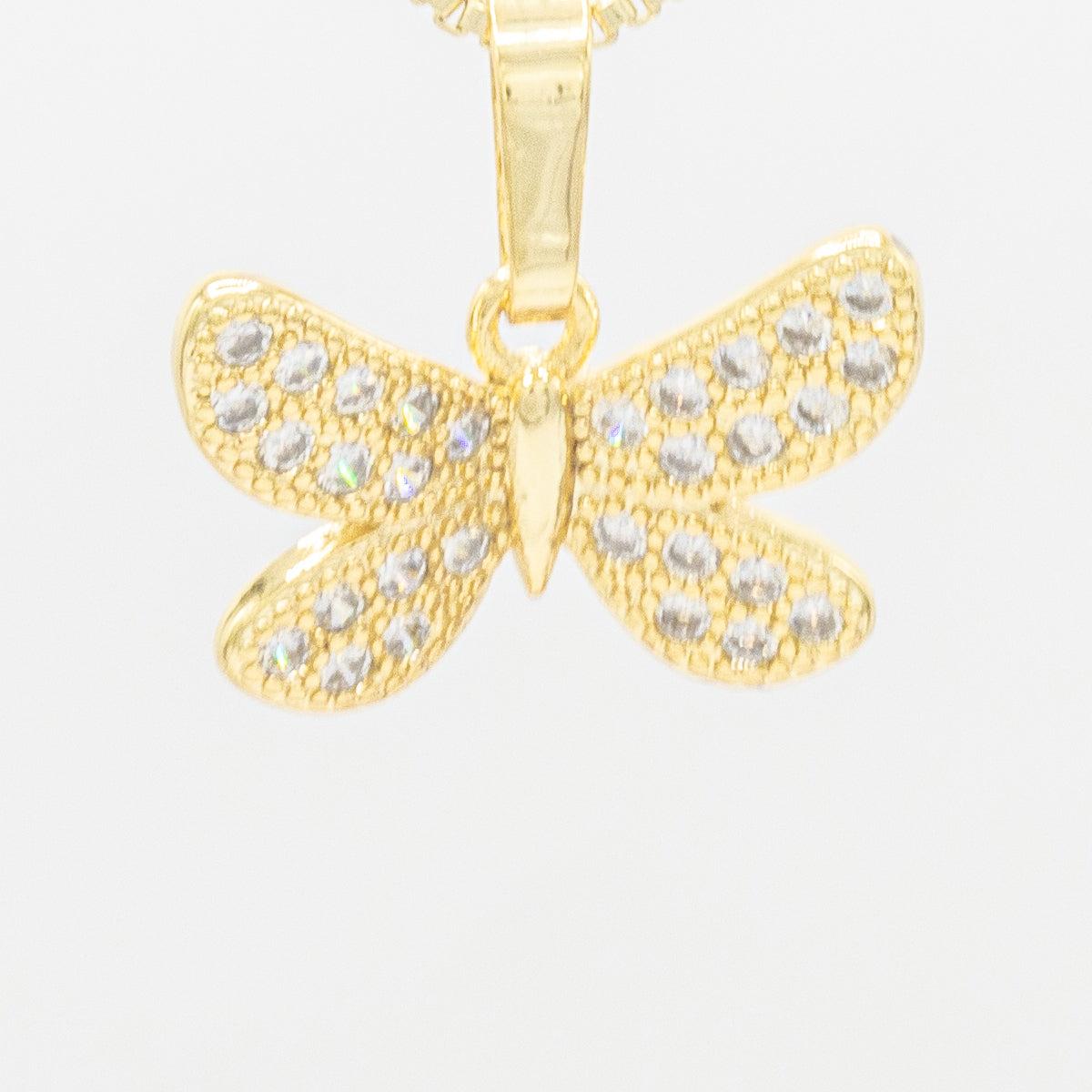 Butterfly 5 Cubic Zirconia 14K Gold Filled Pendant image