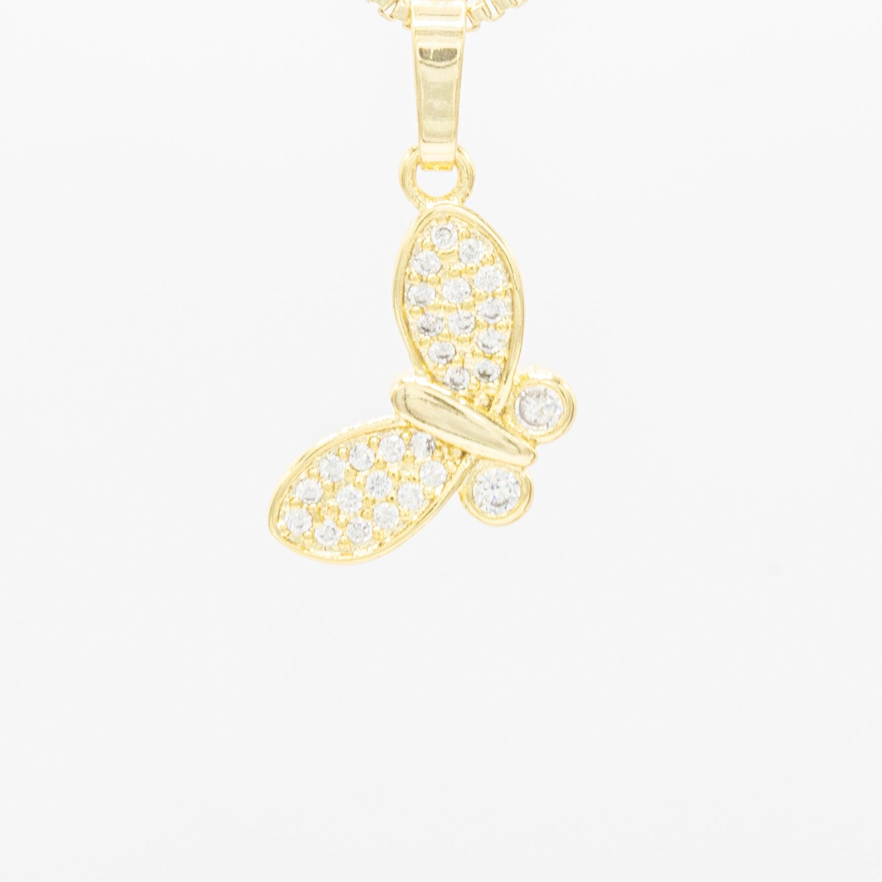 Butterfly 1 Cubic Zirconia 14K Gold Filled Pendant