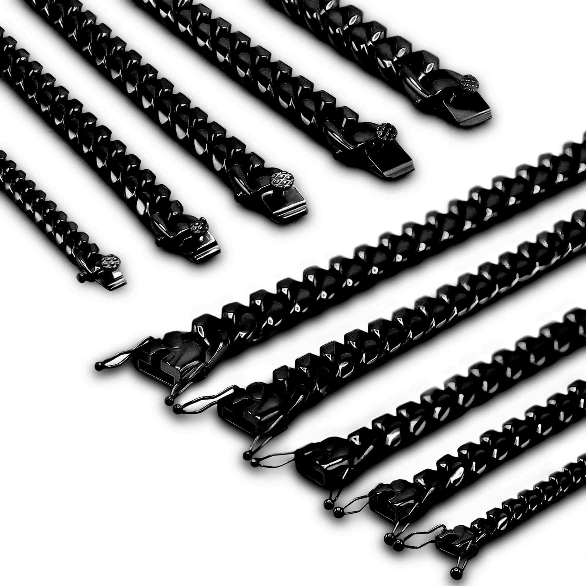Cuban Link Black Bracelet 8.5" image
