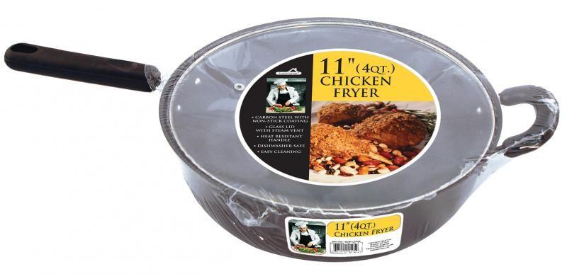 6 Wholesale 11in 4 Qt Chicken Fryer - Black image