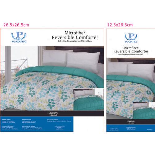6 Wholesale Printed Reversible Comforter - Queen Microfiber image