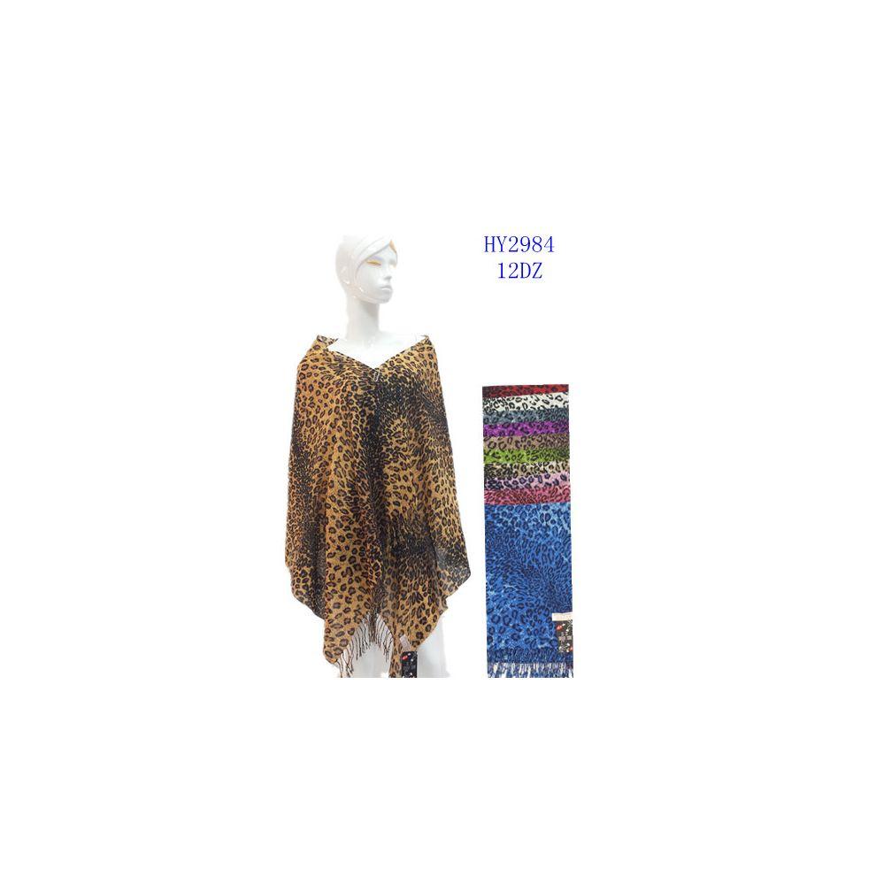 72 Wholesale Ladies Leopard Print Assorted Scarves image