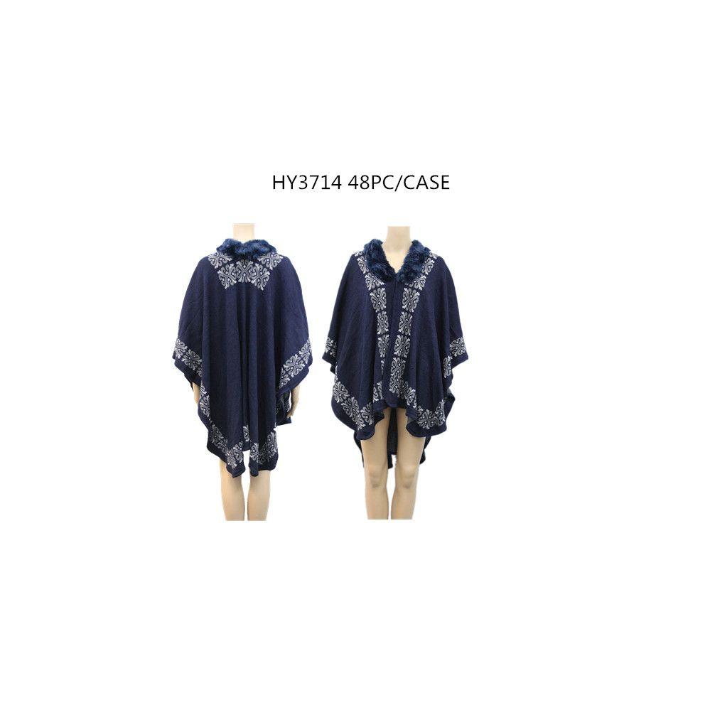 24 Wholesale Ladies Fashion Winter Poncho image