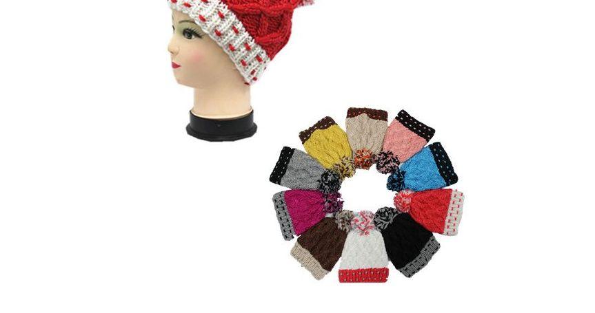 72 Wholesale Ladies Heavy Knit Winter Hat Assorted Colors image