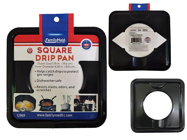 96 Wholesale Square Burner Drip Pan In Black image