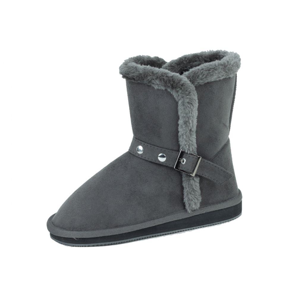 18 Wholesale Ladies Faux Far Lining Winter Boot Grey Color image