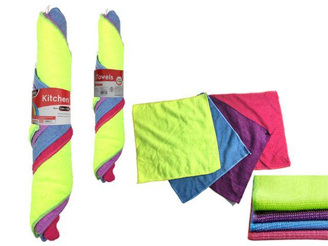 72 Wholesale 4-Piece Microfiber Cleaning Cloth image