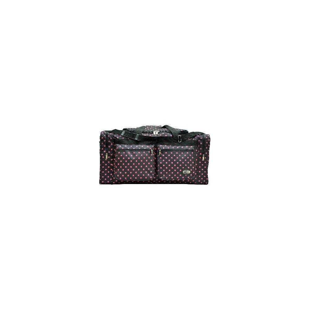 12 Wholesale "E-Z Tote" 30" Black With Pink Polka Dots Duffel Bag image