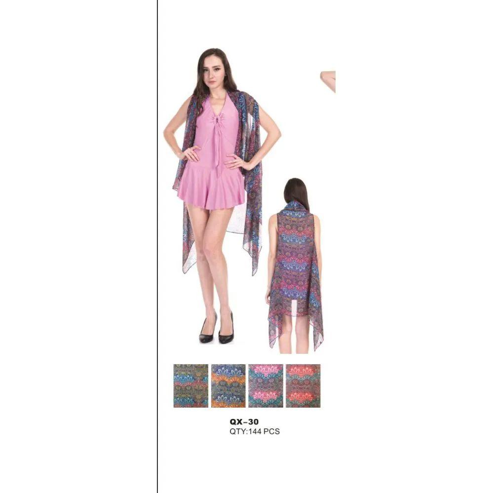 24 Wholesale Womens Spring Printed Fashion Top Assorted Colors image