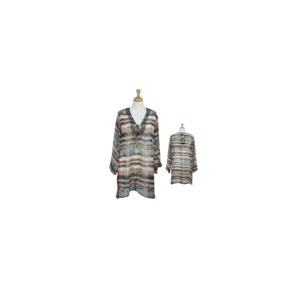 24 Wholesale Womens Spring Striped Fashion Top Assorted Colors image