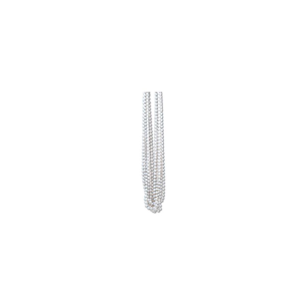 60 Wholesale 33 Inch 7mm Metallic Bead Necklaces - Pearl White 12ct image