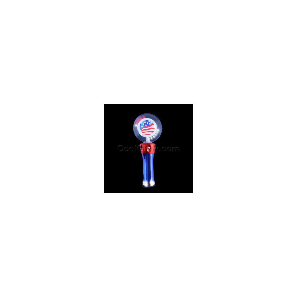 96 Wholesale Led Spinner Wand - ReD-WhitE-Blue image