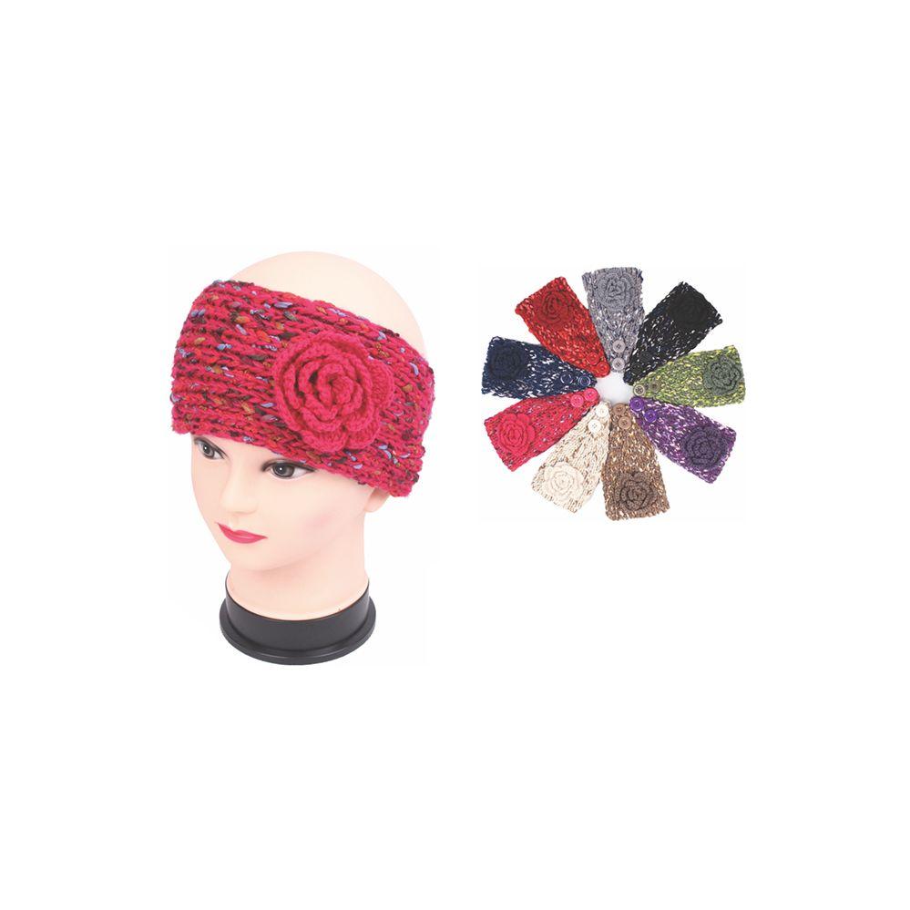 120 Wholesale Womens Fashion Assorted Color Winter Headbands With Flower image
