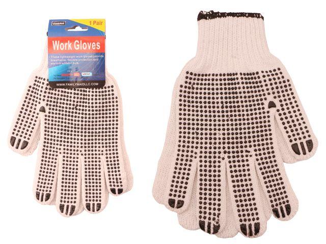 144 Wholesale 1 Pair Working Gloves With Grip Dots image