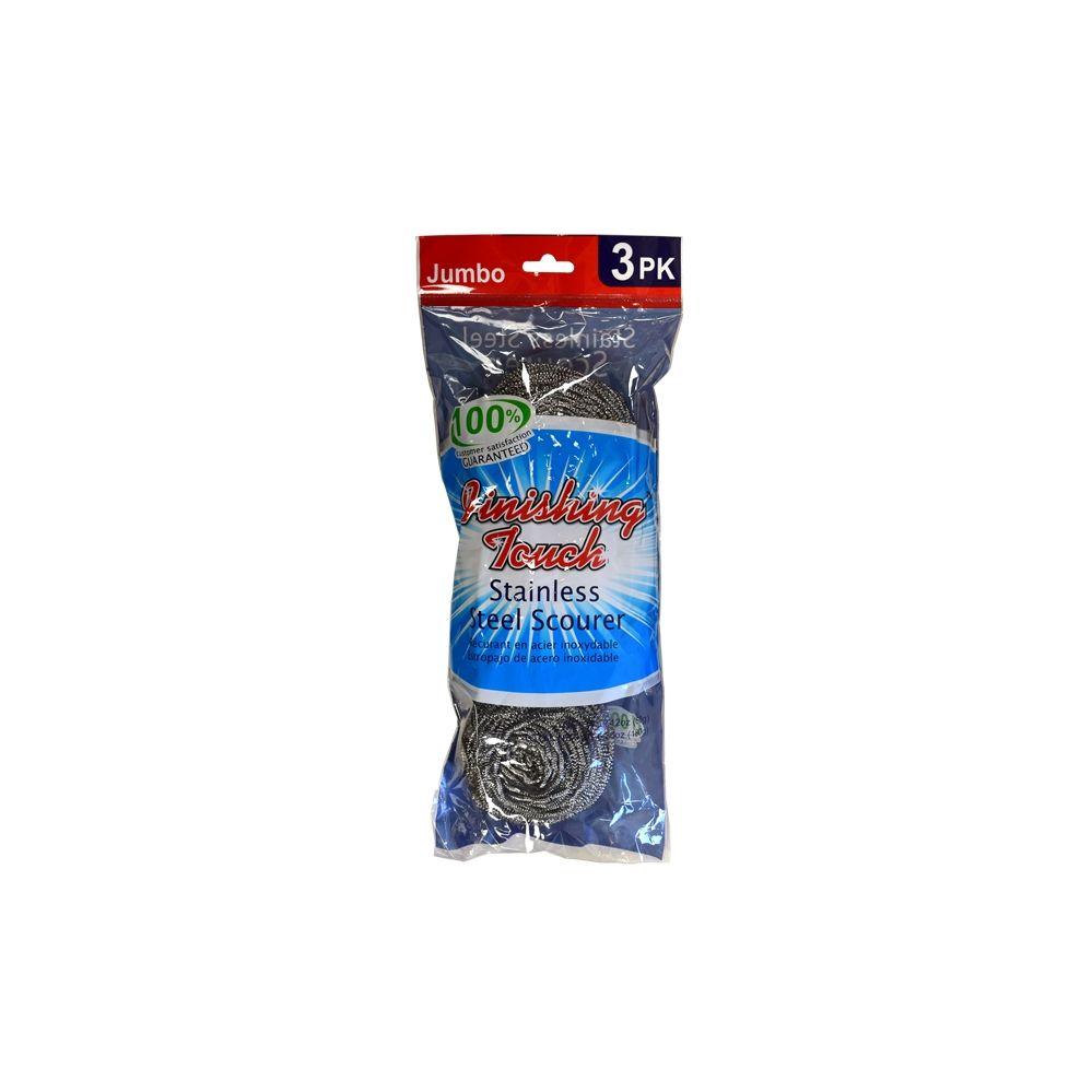 48 Wholesale Stainless Steel Scourer 3pk Jumbo image