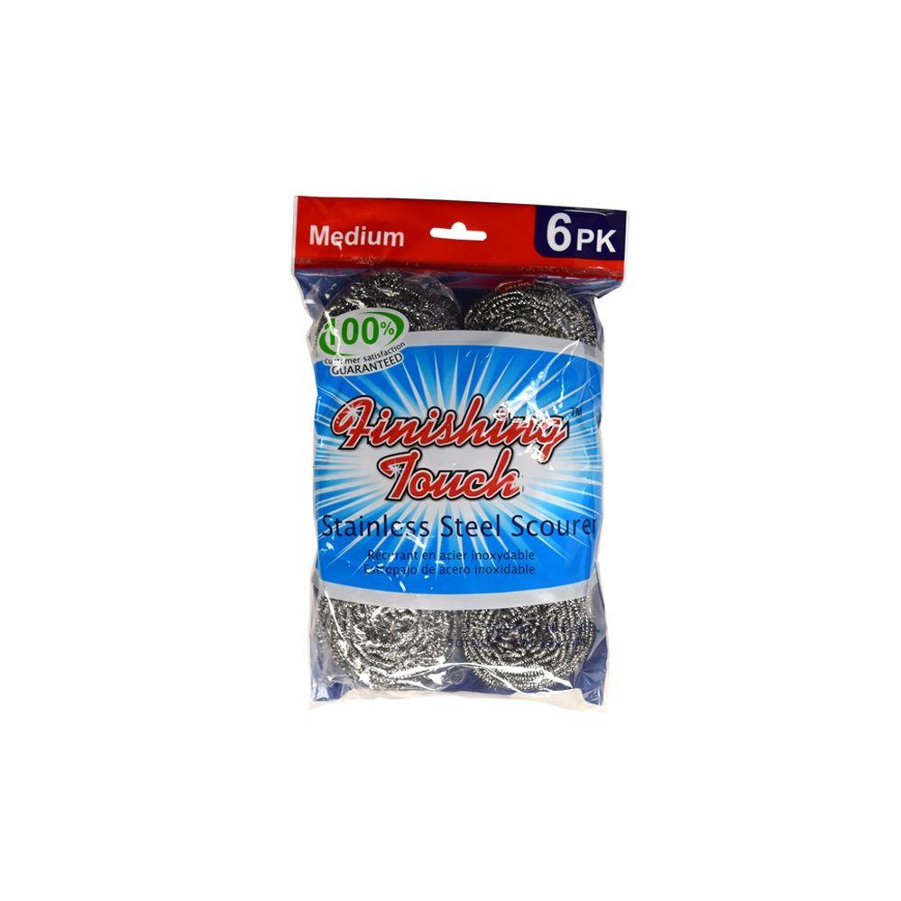 48 Wholesale Stainless Steel Scourer 6pk Med image