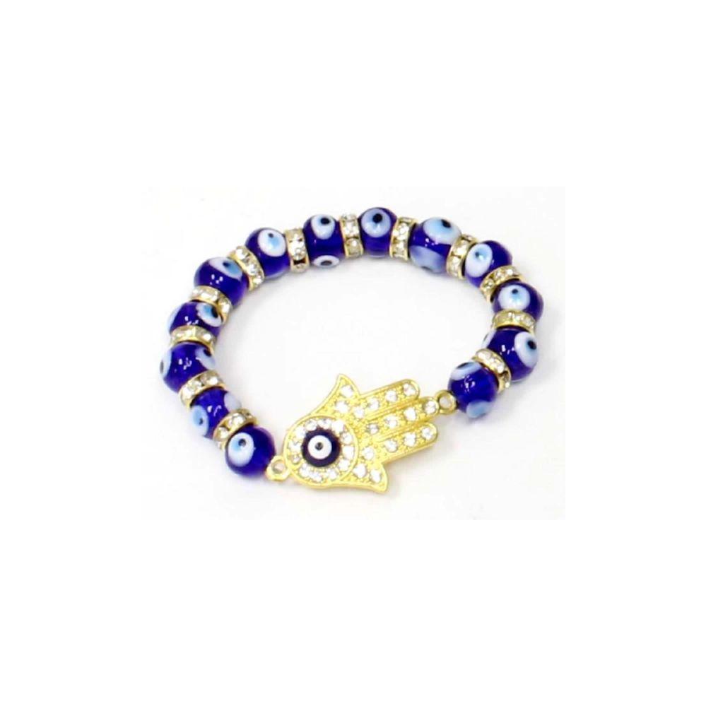 240 Wholesale Blue Lucky Eye Bracelet With Bling Accenting And Hamsa image