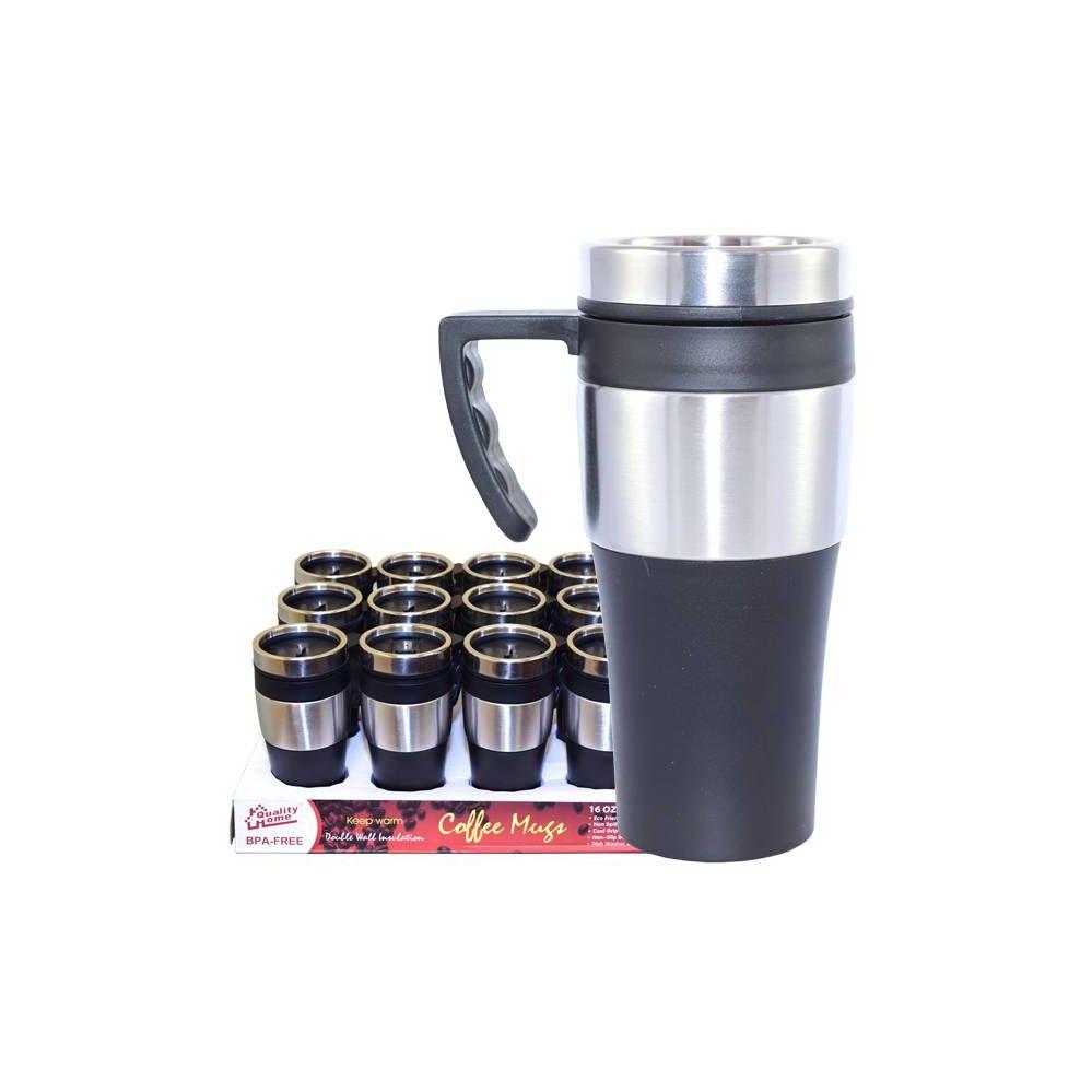 24 Wholesale 24 Wholesale Coffee Mug Insulated With Handle - Wholesale Sock Deals image